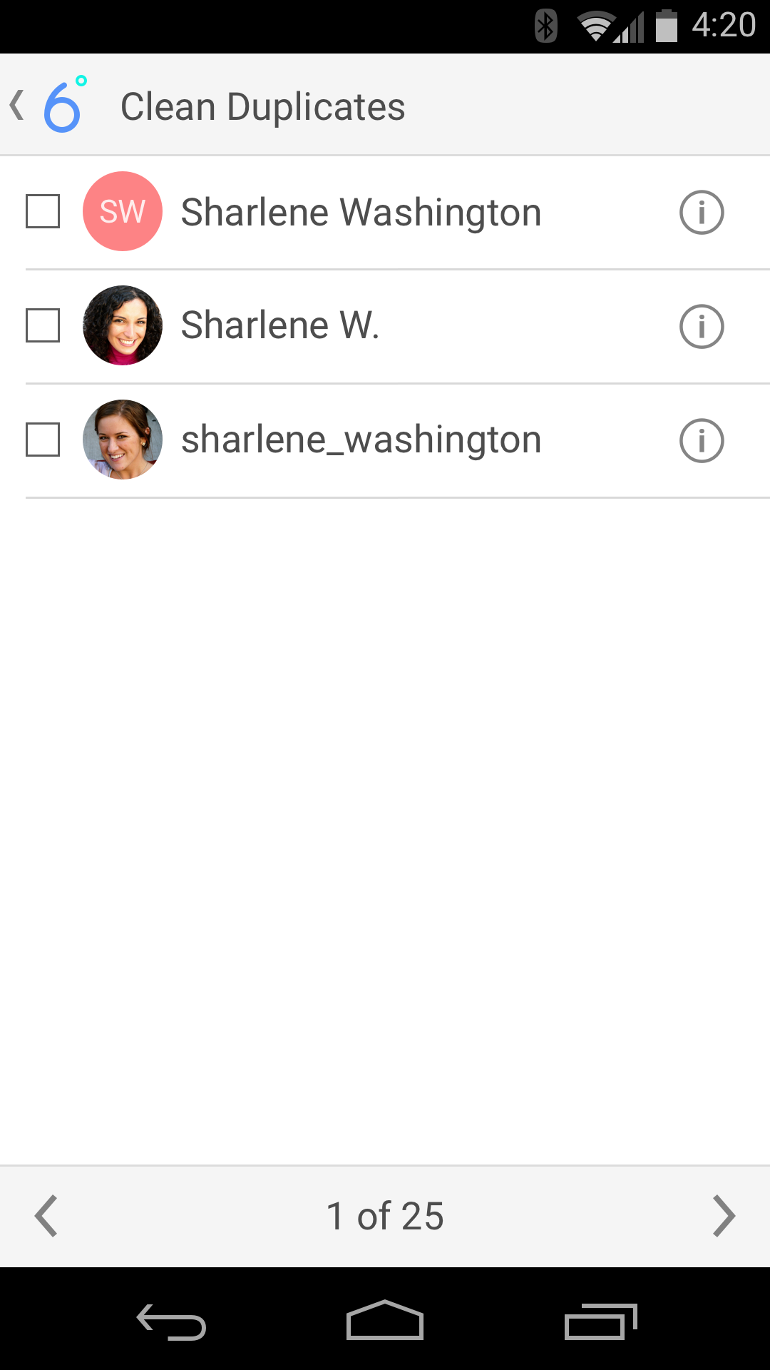Duplicate Contacts Displayed